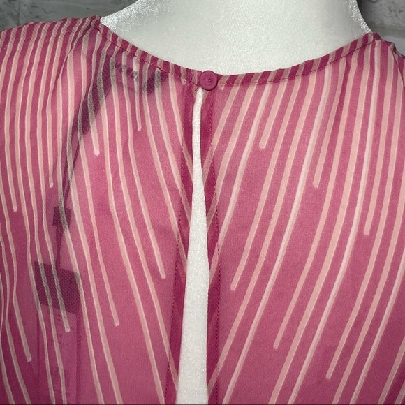 BCBG Apricot Stripe Dolman Surplice Dress 8 - Picture 13 of 14